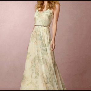 Jenny Yoo Inesse Bridesmaid dress Sage Floral Sz 4